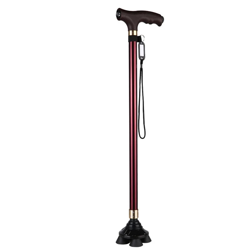 LED Walking Stick for Elderly – Adjustable Aluminum Support Cane with Non-Slip Base