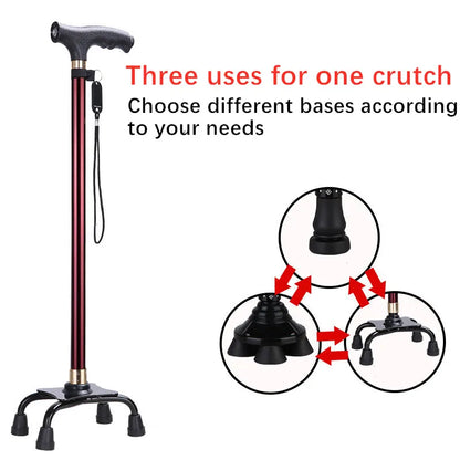 LED Walking Stick for Elderly – Adjustable Aluminum Support Cane with Non-Slip Base