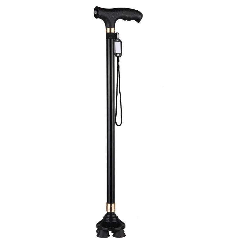 LED Walking Stick for Elderly – Adjustable Aluminum Support Cane with Non-Slip Base