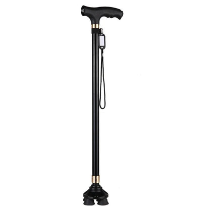 LED Walking Stick for Elderly – Adjustable Aluminum Support Cane with Non-Slip Base