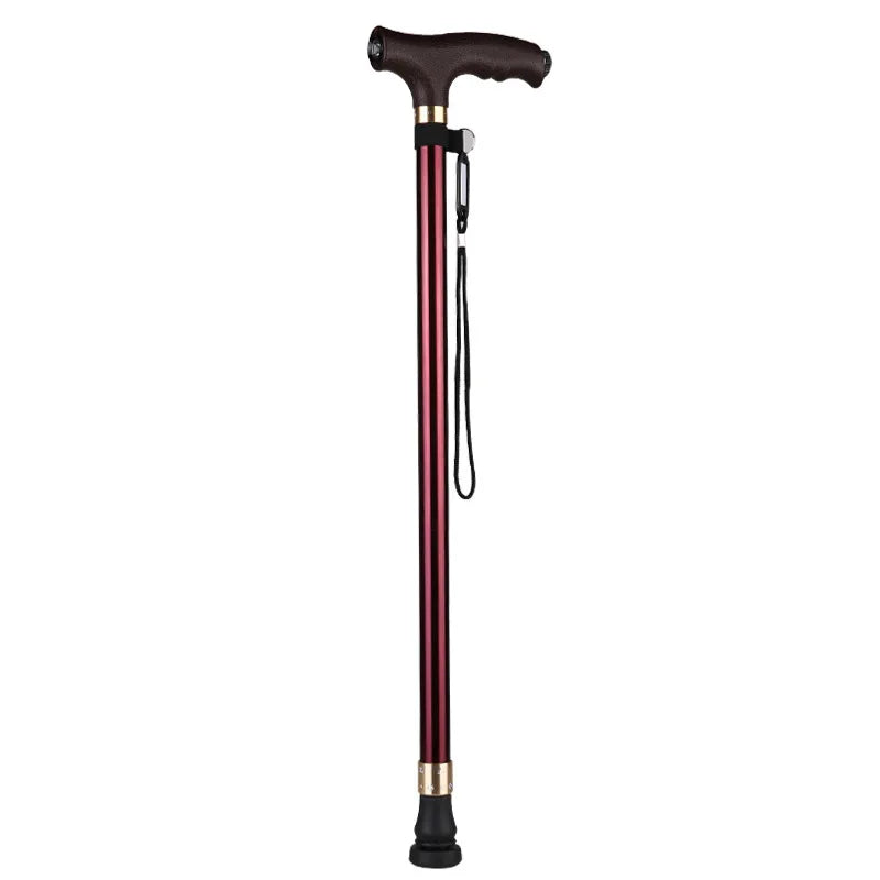 LED Walking Stick for Elderly – Adjustable Aluminum Support Cane with Non-Slip Base