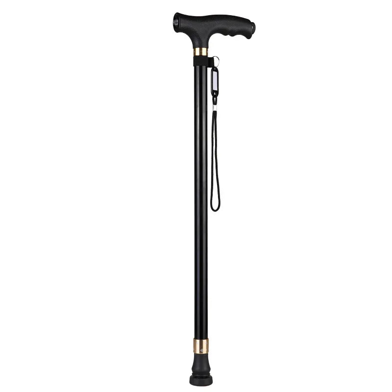 LED Walking Stick for Elderly – Adjustable Aluminum Support Cane with Non-Slip Base