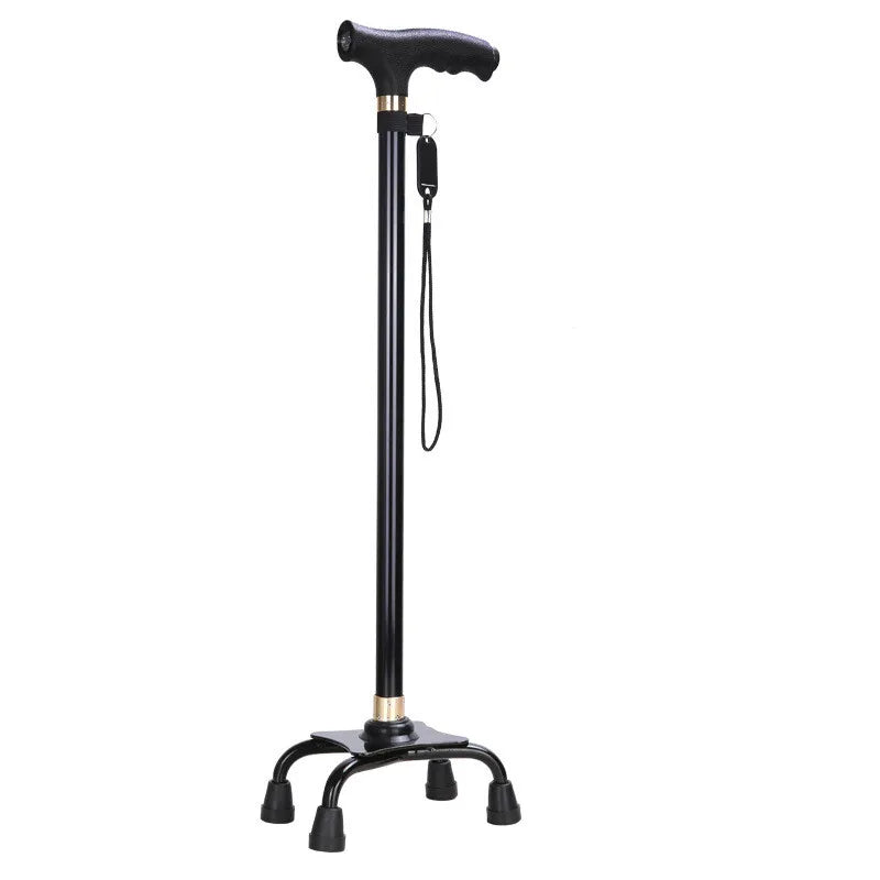 LED Walking Stick for Elderly – Adjustable Aluminum Support Cane with Non-Slip Base